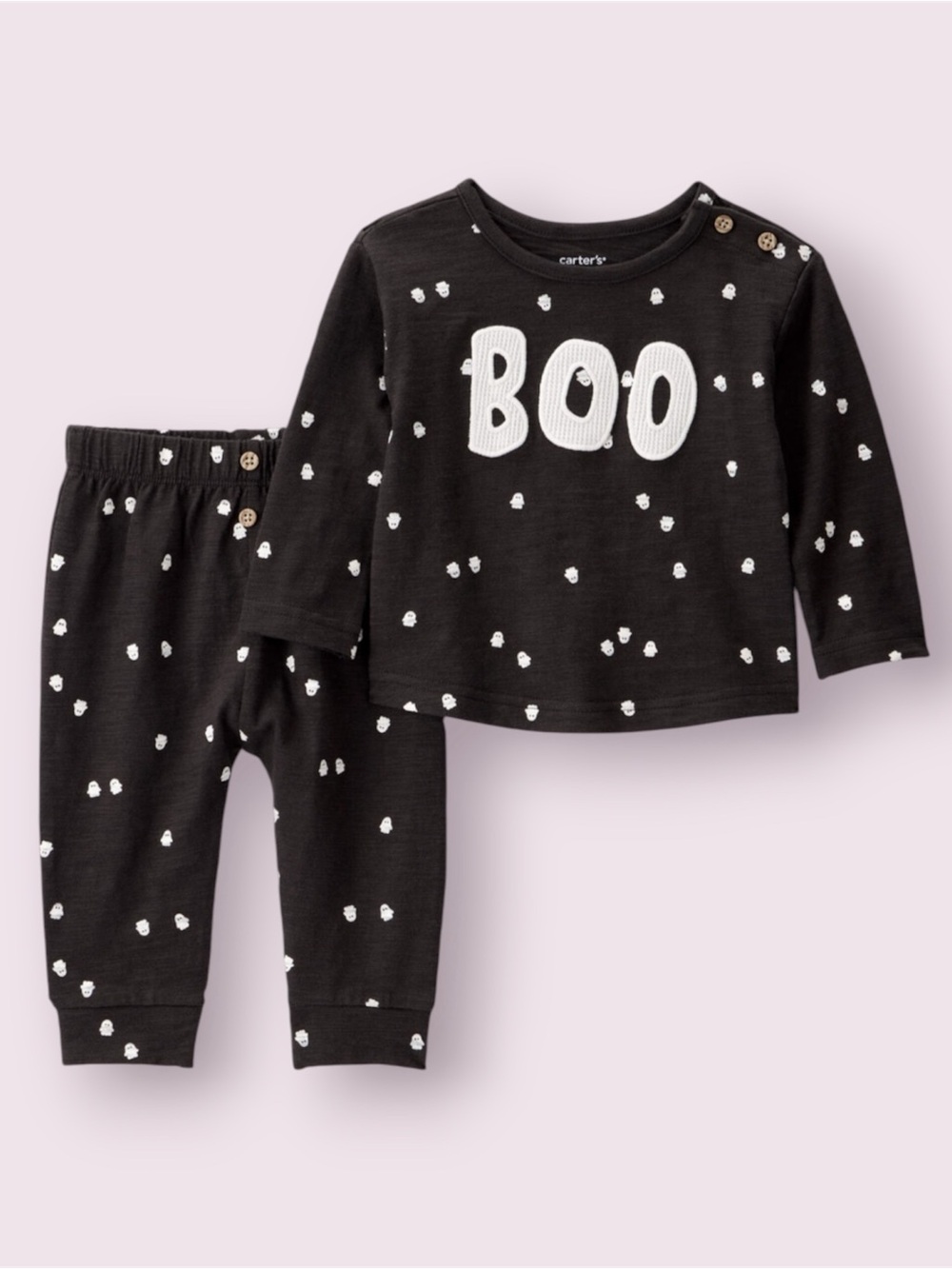Carter's Baby 2-Pc. Ghost Print Halloween Top & Pants Set, Size 24 Months